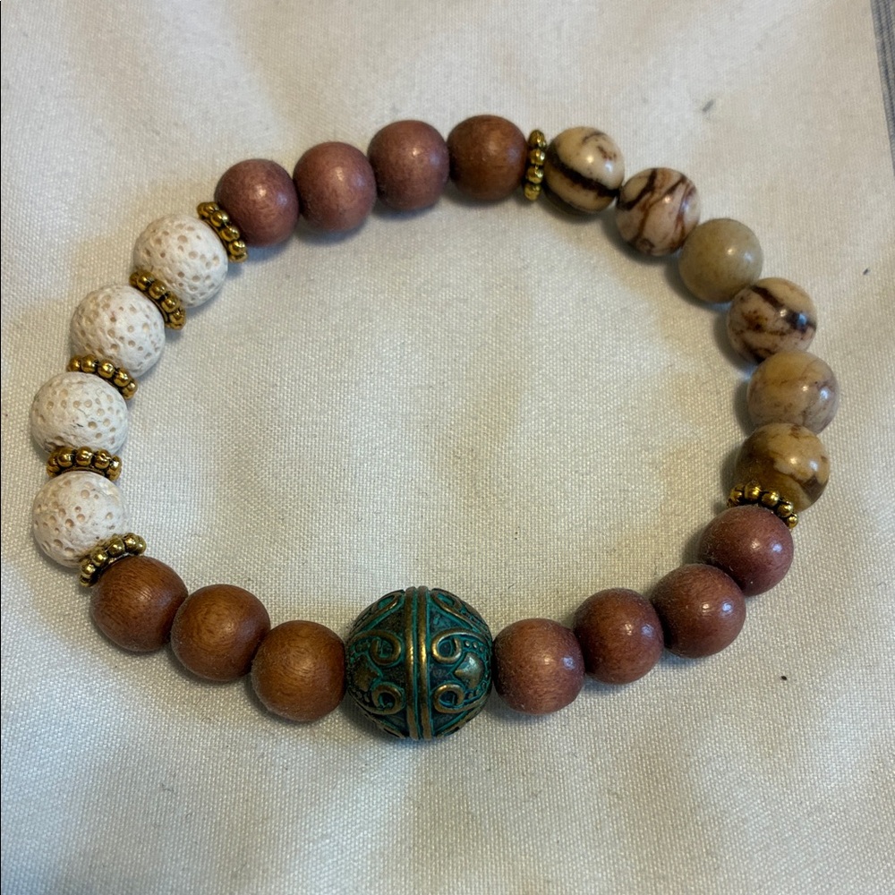 Beaded Bracelet with Turquoise Accent